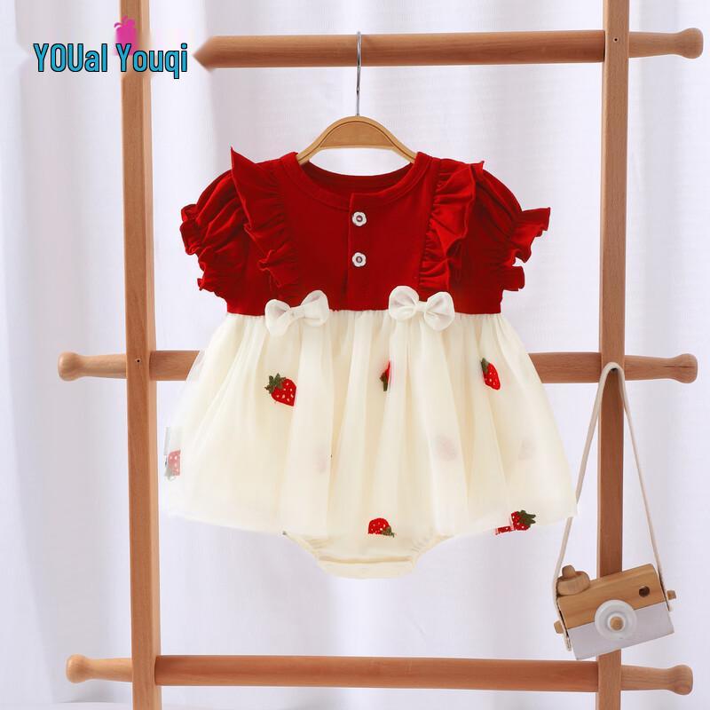 Baby Girl Red Princess Summer Romper