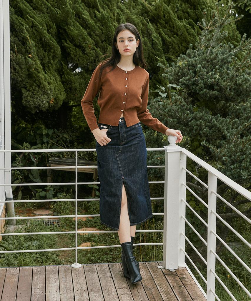 AUTHENTI Slit Long Skirt_Non-Fade