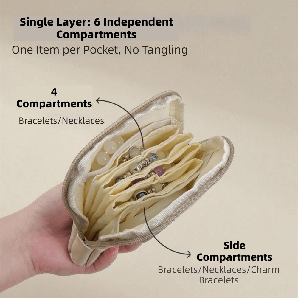 Single/Double Layers Jewelry Storage Bag Multiple Sections with Soft Lining Zipper Jewelry Bag Mini Jewelry Pouch Travel