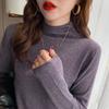 Autumn Winter Women's High-neck Knitted Base Shirt Soft Warm Solid Color Pullover Sweater Slim Fit Stretchy Knitted Top Knitted T-shirt