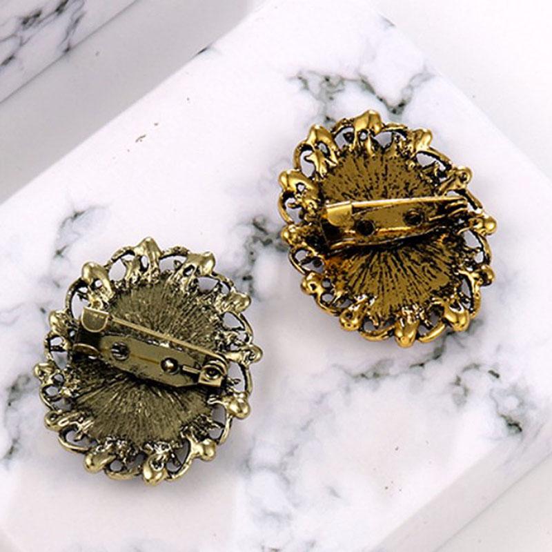Vintage Gothic Style Head Statue Cameo Brooch Rhinestone Brooch For Women