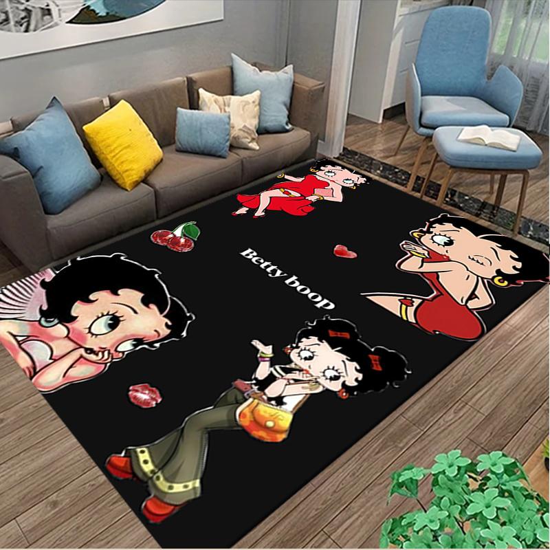 1pc Office Printed Area Carpet, Betty Boop Rug, Home Sofa Chair Mat For Christmas and Halloween Décor