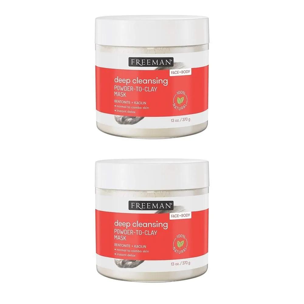 Freeman Power-To-Clay Mask 370g 2 Packs Deep Cleansing Powder-To-Clay Beauty Mask