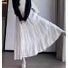 Women Spring Summer Long Skirts High Waist Elastic Patchwork A-Line Skirt Casual Skirts Female