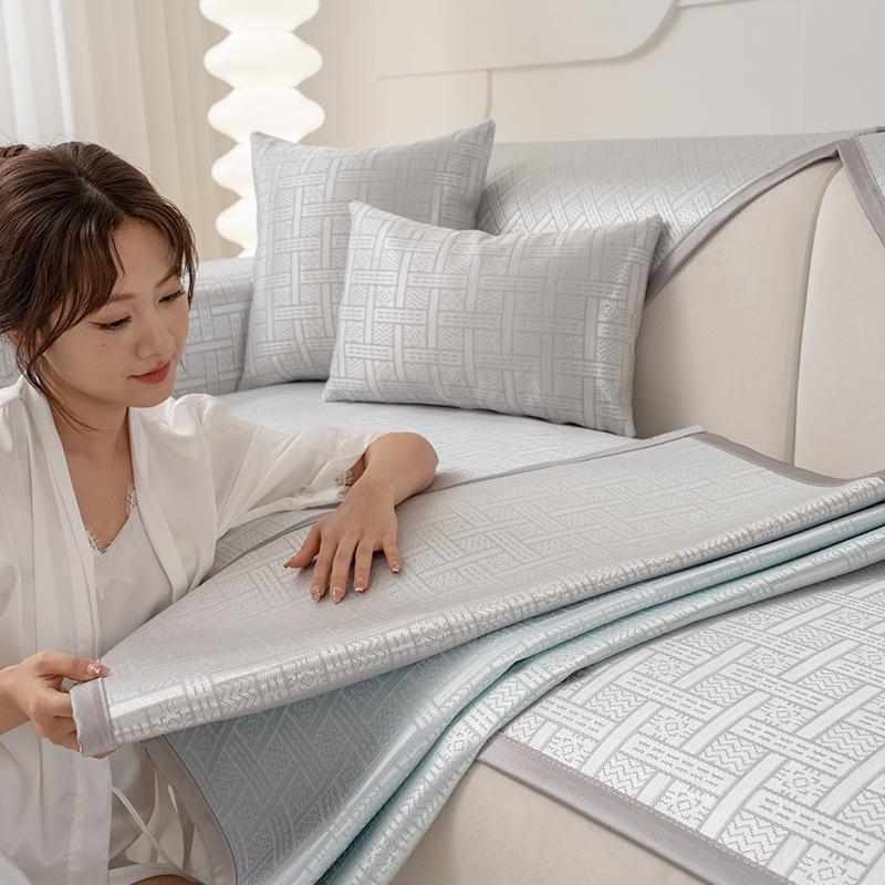 Ice Silk Sofa Cushion Summer Non -Slip Cool Pad Summer Summer Summer Mat Simple Leather Sofa Cover Cover Cloth