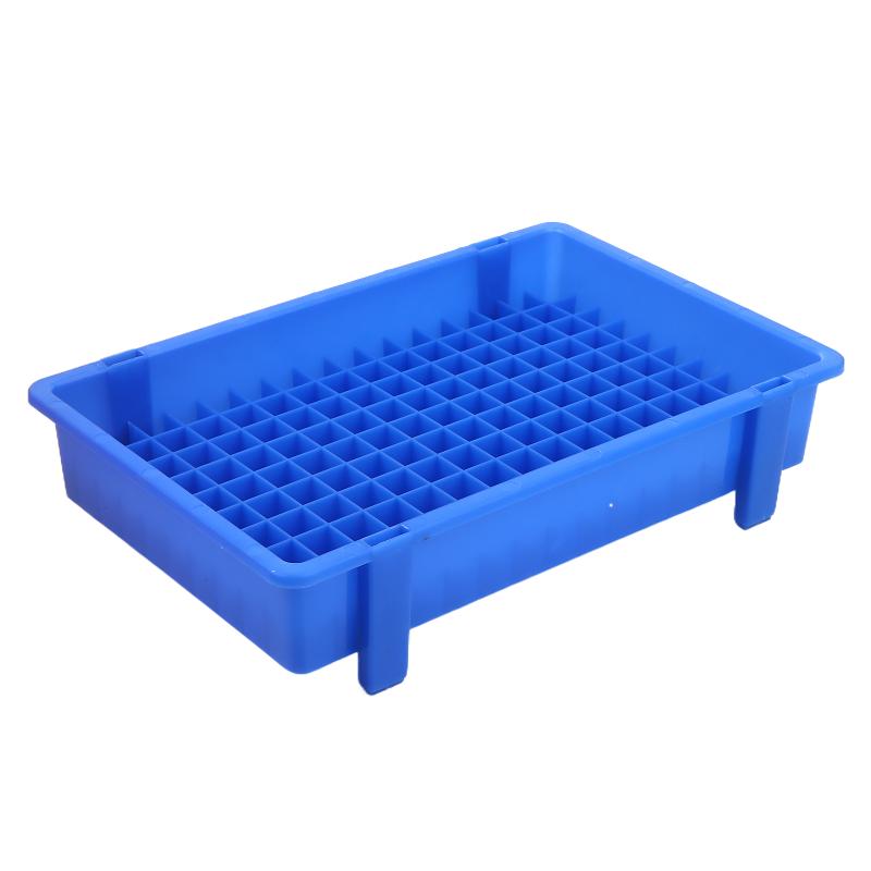 1Pcs Thickened Plastic Lithium Battery Storage Box For 18650 Cells - Divided Transport And Turnover Tray синий