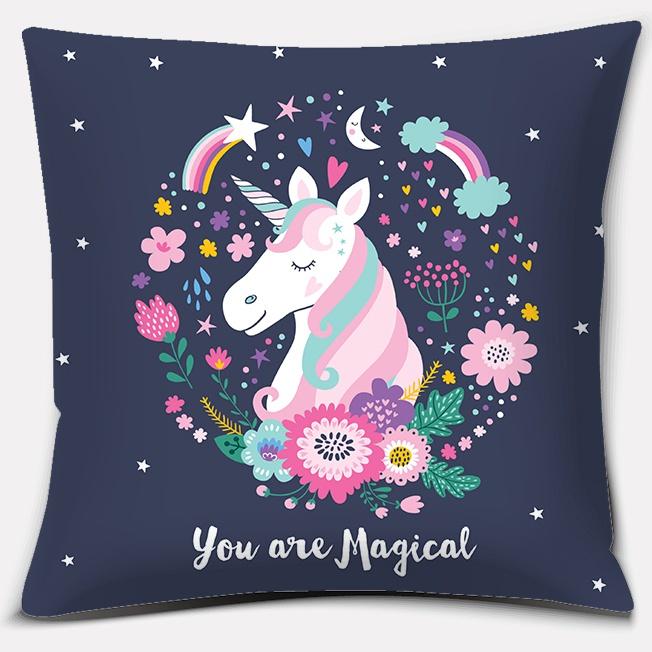 

Милая Коллекция Единорогов Подушка Подарок Домашний Офис Декоративная Подушка Спальня Диван Автомобиль Декоративные Аксессуары 16x16Inch