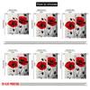 2Pcs,2D Plane Printing Curtain Popular Red Poppy Duo Versatile Fabric (Without Rod) Home Decor Ldeal For Season Home Decor For