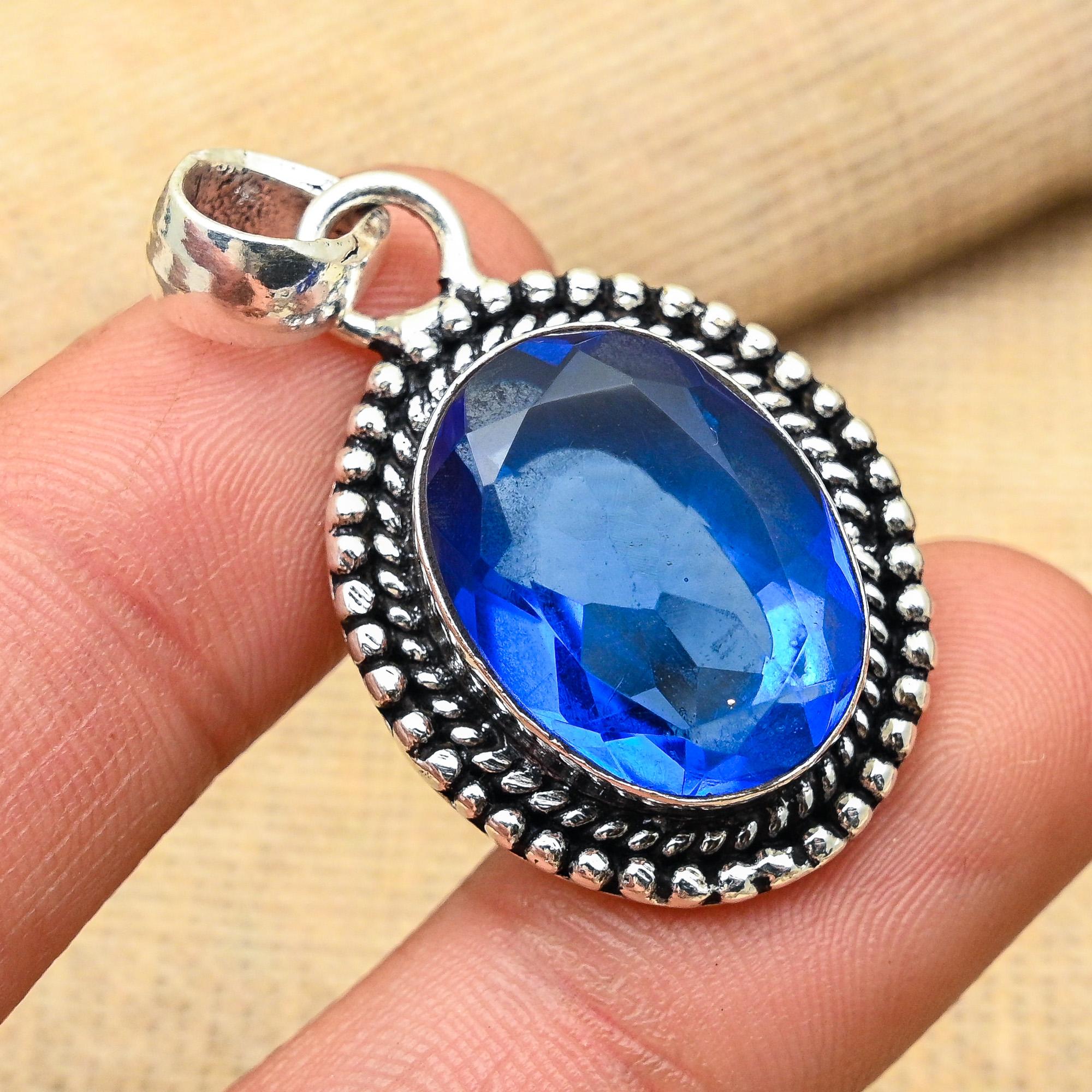 

Невероятная подвеска из стерлингового серебра 925 пробы ручной работы с драгоценным камнем танзанит для нее