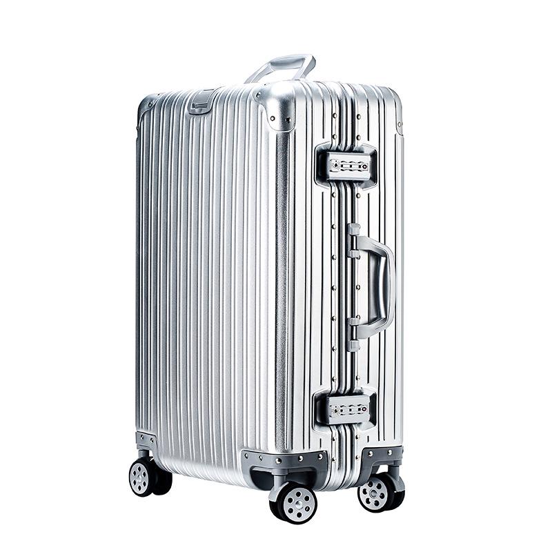 20-Inch Aluminum-Magnesium Alloy Carry-On Suitcase with Password Lock and Metal Frame