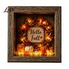 Small Halloween Figures Lighted Frame Ornaments, Light Up Shadow Box, Warm Festive Party Supplies Atmosphere LED Lights for Home Living Room