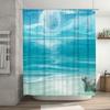 Blue Watercolor Shower Curtain with Clouds Waterproof Fabric Perfect for Bathroom Decor