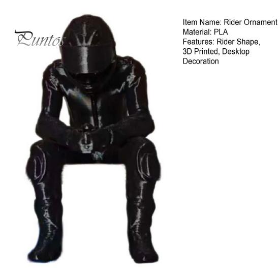 Sitting Rider Figurine 3D Printed Motorcycle Figurine, Thinking Statue Shelf Desk Accessories Sitter for Home Office Decoration, Enthusiasts Gift PLA
