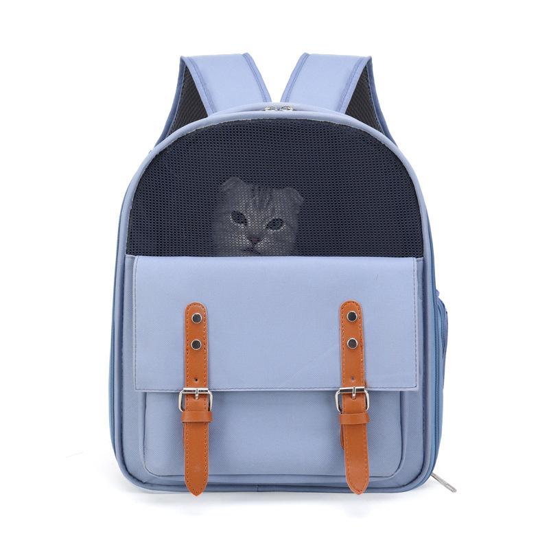 Portable Breathable Cat Backpack, Scratch Resistant Oxford Cloth Pet Bag, Foldable Outdoor Travel Pet Carrier