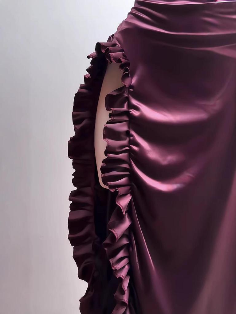 Elegant 2026 Sleeveless Satin Dress with Spaghetti Straps - European & American Summer Fashion