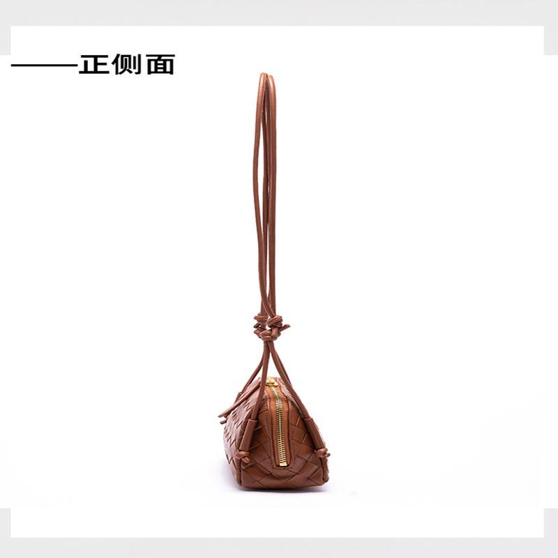 Woven Leather Crossbody Bag Women Small Pillow Shape Shoulder With Phone Pocket