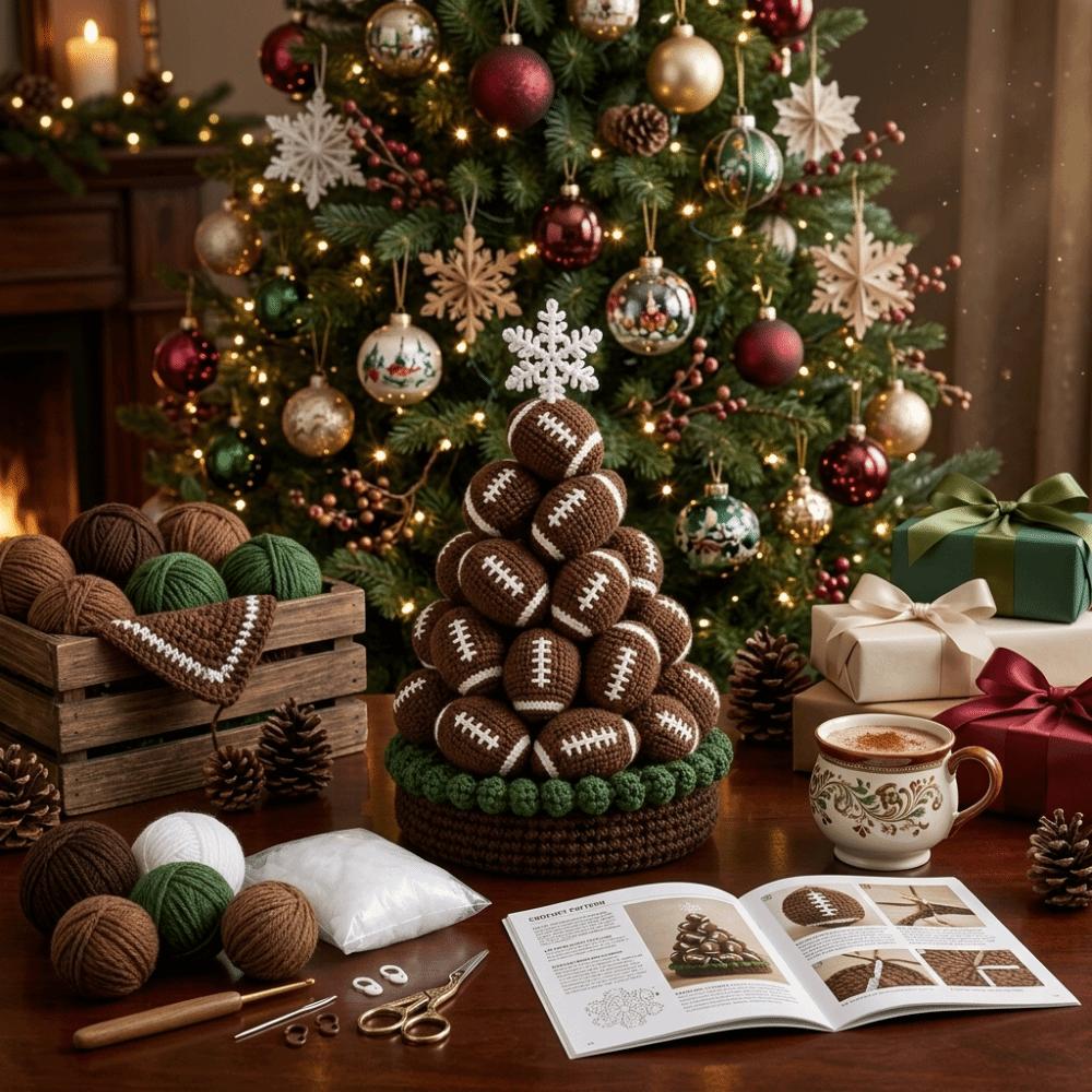 3D Knitted Christmas Tree Craft Set Sports Ball Christmas Tree Material Kit Home Decoration