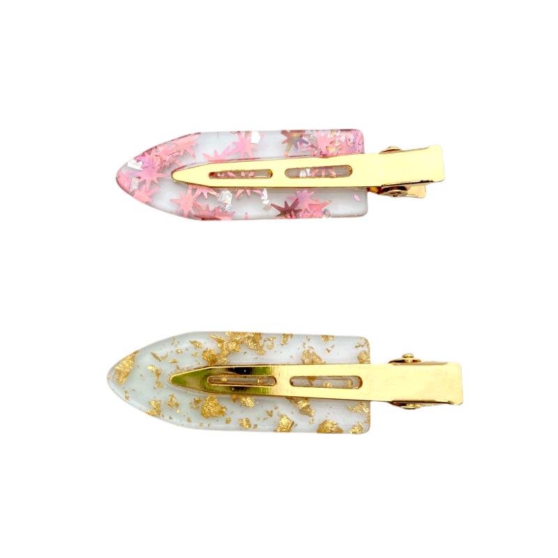 New Korean-style Gold Foil Hairpin - Versatile Acetate Acrylic Leaf Clip