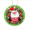 Cute Santa Claus Ho Ho Ho Wreath Design Acrylic Christmas Tree Ornament Festive Holiday Hanging Decor Xmas Tree Decoration New Year Party Gift