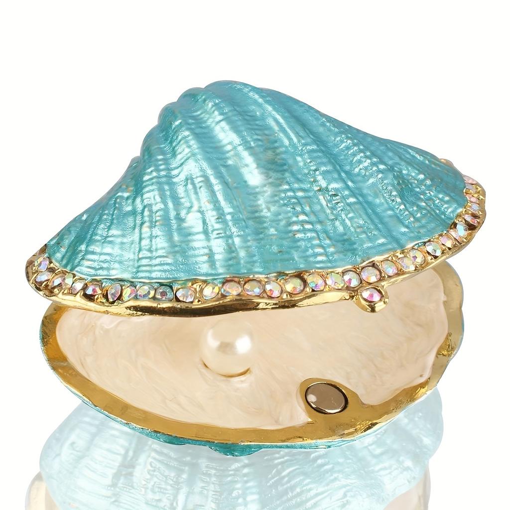 Seashell Hinged Trinket Box Holder Jewelry Box Holder Collectible Accessories For Home  Christmas Valentine's Day New Year Gift