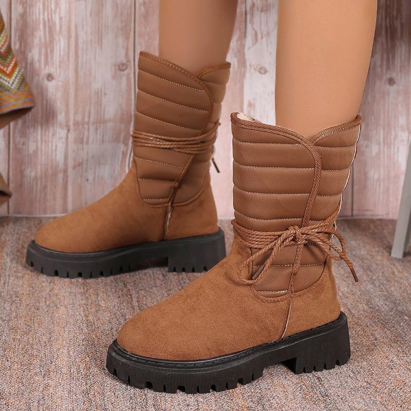 Women's Mid-Tube Snow Boots Women's Winter New Warm Women's Cotton Boots Strap Furry Boots