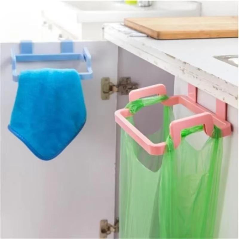 Creative Hanging Plastic Garbage Bag Rack Kitchen Cabinet Hanging Cloth Rack Storage Hook Household Storage Bracket Wholesale