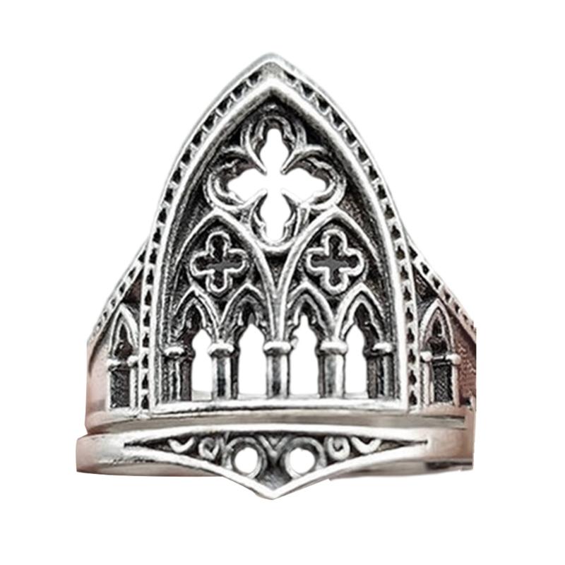 Винтажные кольца с дизайном полых крестов, прочные кольца из сплава, украшение с ретро-дизайном крестов для особых случаев