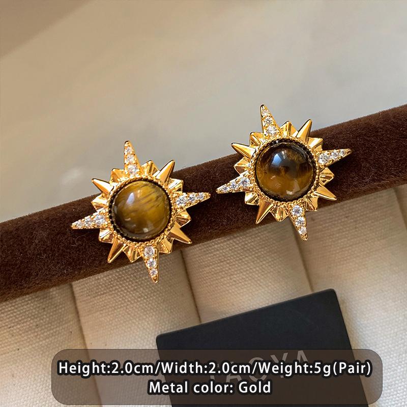 

Melard Tiger Eye Stone Starry Pendant Plated with 18K Gold Chain Necklace For Women s Luxury Set Accessories New Trendy Jewelry