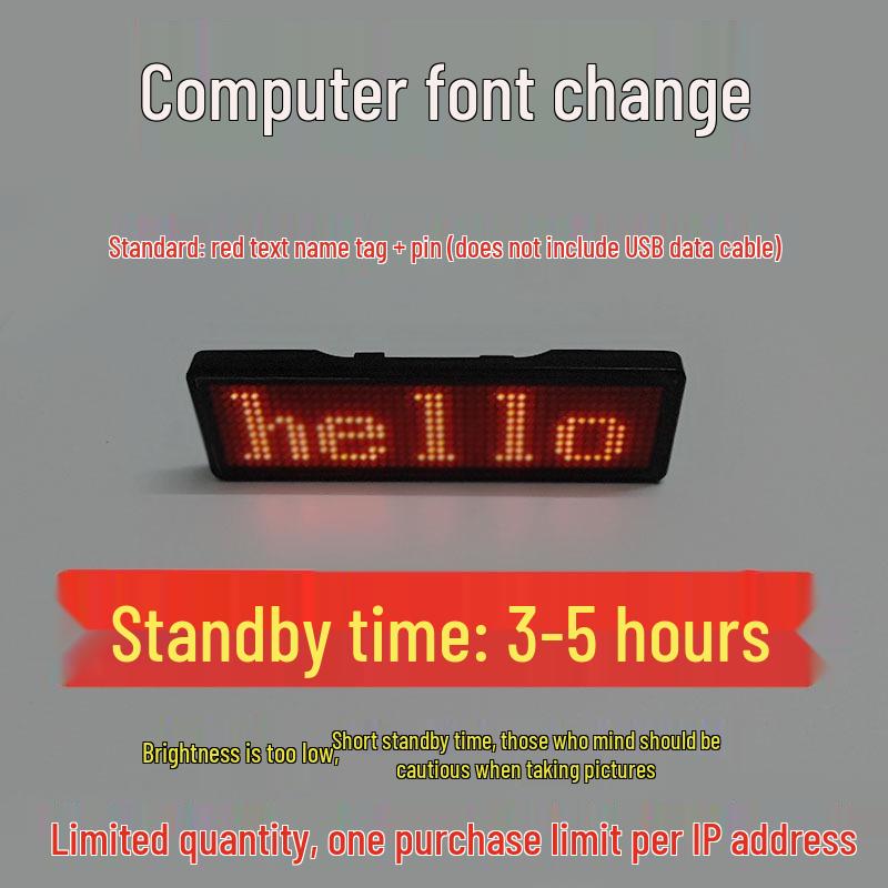 Пользовательский светодиодный бейдж с именем - Светящийся рабочий бейдж для сотрудников