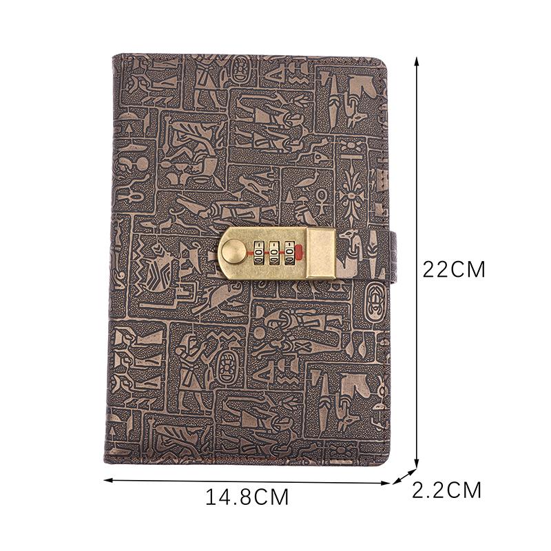 200 Pages A5A6 Code With Lock Diary Book Notepad Agenda Planner Retro Notebook Simple Hand Account Book Journal