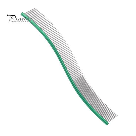 

Расческа для вычесывания шерсти домашних животных, изогнутая расческа из нержавеющей стали для ухода за собаками, щетка для удаления шерсти домашних животных для длинношерстных собак и кошек зелёный