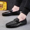 Trendige Mokassins mit Krokodilmuster für Herren – Freizeitschuhe im koreanischen Stil