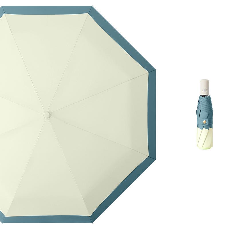 Umbrelă pliabilă automată, proaspătă și simplă, stil japonez, versiune coreeană Ins, pentru femei, cu îmbinări, deschidere și închidere automată, utilizare dublă pentru soare și ploaie