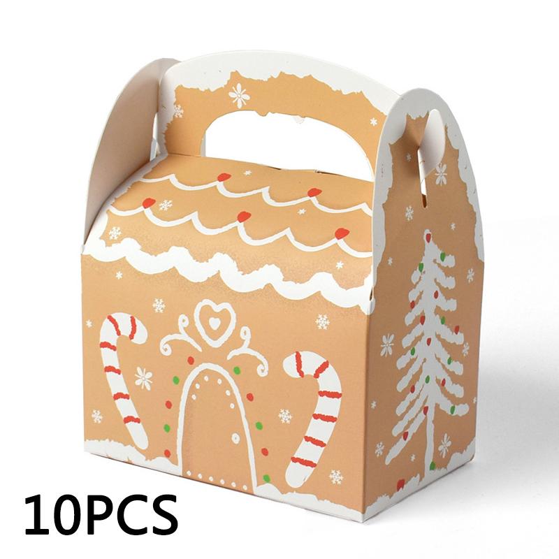 WTEMPO 10PCS 7*11*13CM Colorful Printed Christmas Graffiti Handheld Candy Boxes Festival Holiday Party Club Creative Folding Gift Boxes