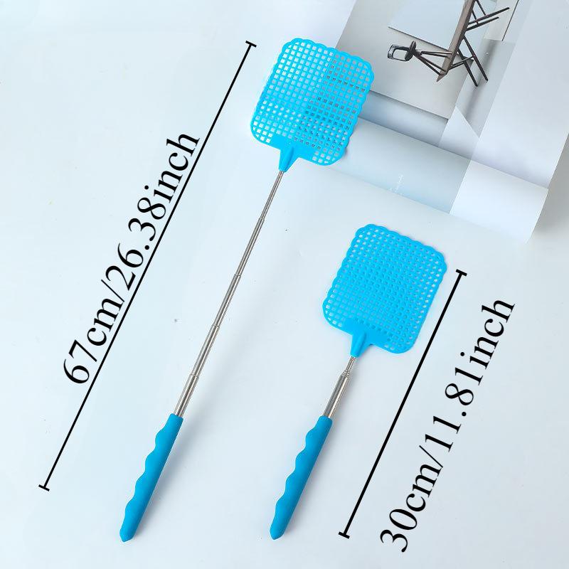 1/2 Stück Mini-Fliegenklatsche aus einziehbarem Kunststoff; Rutschfester Griff aus Edelstahl; Sommer-Mückenklatsche; Fliegenvernichter für den Hausgarten