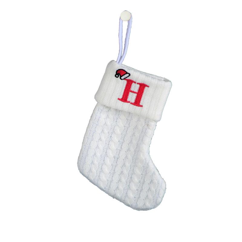 Kids' Embroidered White Knit Christmas Stocking - Holiday Decor