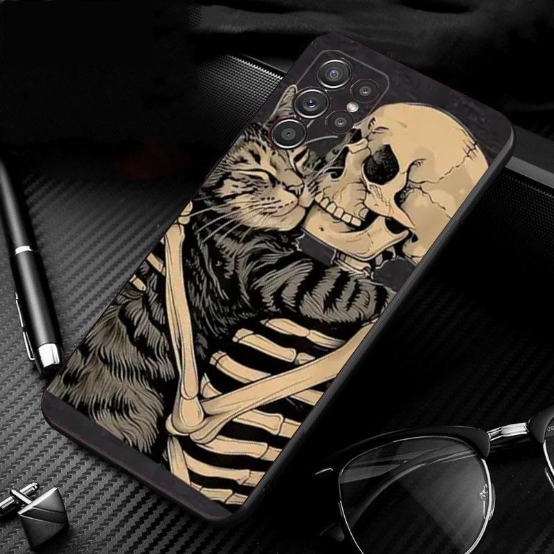 Phone Case For Samsung Galaxy S25 S24 S23 S22 S21 Ultra S24 S23 S22 S21 S25 Plus S24 S25 FE Skeleton Art