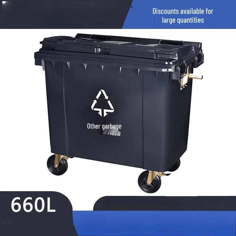 Jundingying 660L Heavy Duty Trash Can with Lid and Wheels
