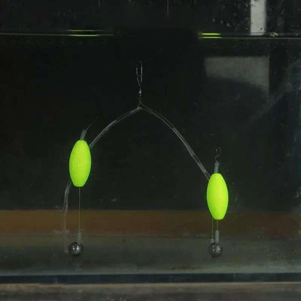 Attractive Silver Finish Double-Hook Rig Fishing Hooks Increased Hook-Up Rates