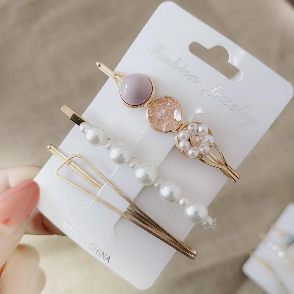 Korean Pearl Gravel Hairpin Set: Sweet Dongdaemun Style Headdress for Women