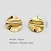 Stainless Steel Hammered Post Earrings For Women Fashion Zircon Daily Accessories Wholesales Gifts Geometric Punk Trendy MQF003