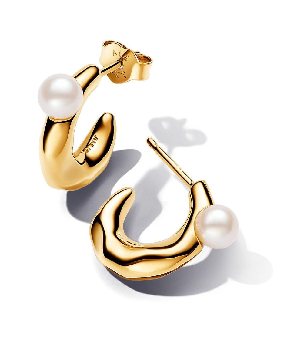Pandora Essence 14k Gold-plated pearl earrings
