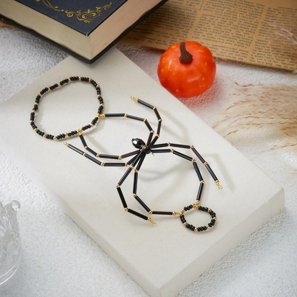 Dunkler Punk Halloween Armreif Elastische Halloween Handdekoration Lustige Spinne Stretch Armbänder Mädchen