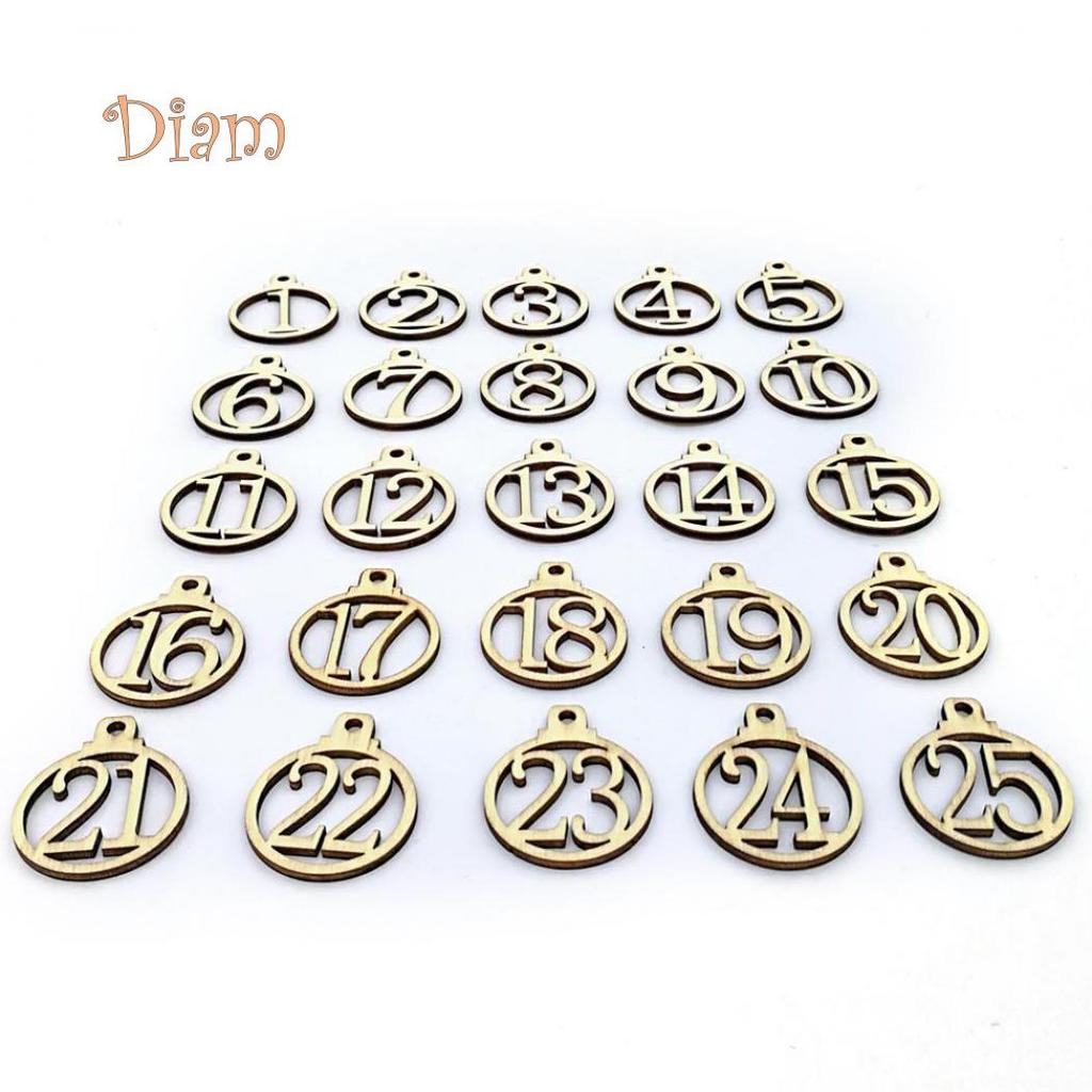 Wooden Store Christmas Elens 125 Countdown Advent Calendar Number Diy Gift Tags Decor