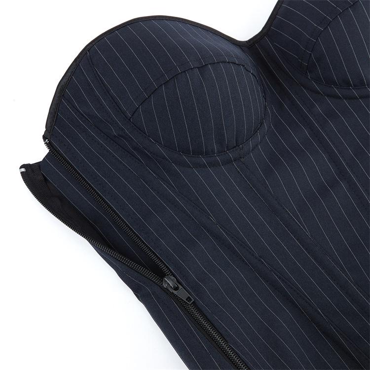 Damski Pasiasty Kształtujący Bielizna Podtrzymująca z Fiszbinami - Styl Dworski