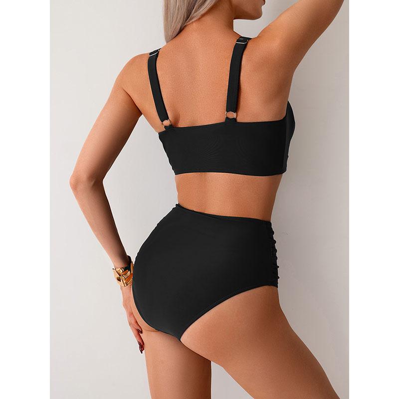 Hohe Taille Sexy Bikini Set Biquini Bademode Frauen Zwei Stücke Badeanzug Bademode V-ausschnitt