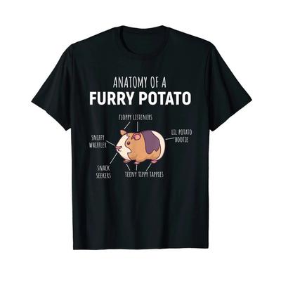 100% Cotton Anatomy of A Furry Potato Guinea Pig Lover Gift T-Shirt MEN WOMEN UNISEX T Shirts Size S-5XL
