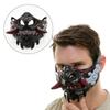 Half Face Red Prajnaparamita Mask Halloween Evil Devil Party Mask Toy Demon Samurai Mask Masquerade Party Wear Accessories