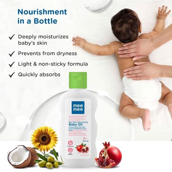 Mee Mee Baby Oil with Fruit Extracts/Moisturising Baby Lotion with Fruit Extracts (Baby Oil - 200ml)