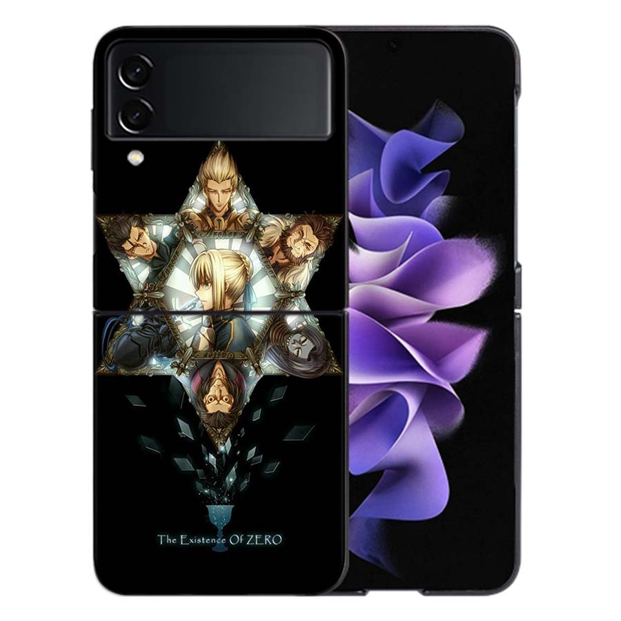 Bilibili F-Fate Stay Night Phone Case For Samsung Z Flip 6 7 5G Galaxy Z Flip 5 4 3 5G Cases Shockproof Hard Cover TPU